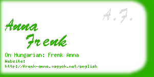 anna frenk business card